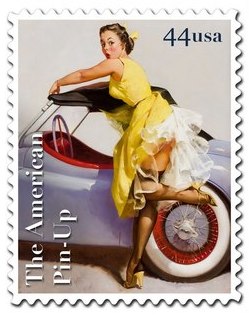 Почтовые марки США с изображениями в стиле пин-ап