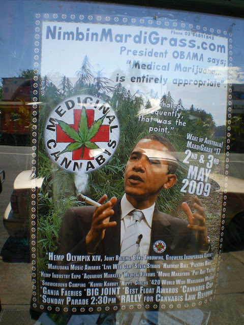 Drugs, weed, Obama, Nimbin, Australia