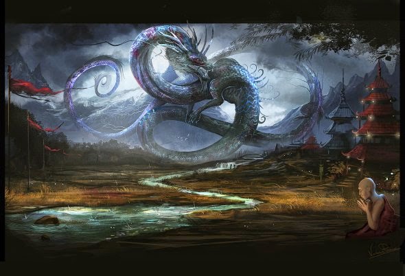 Dragões, monstros gigantes e deuses ancestrais nas ilustrações de fantasia de Natalia Ponce Natalia Ponce VampirePrincess007 deviantart ilustração fantasia dragões monstros gigantes