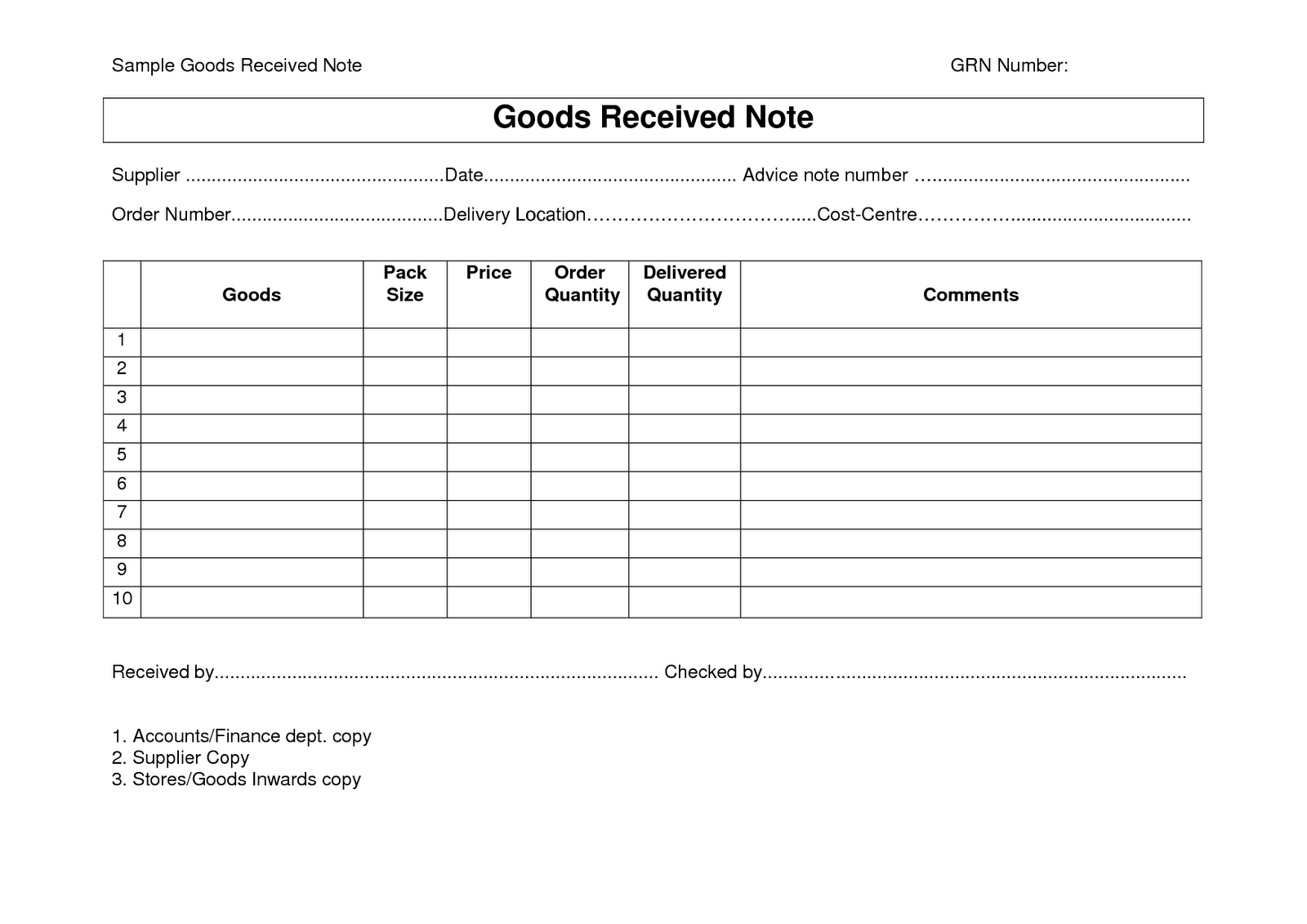goods receipt template goods receipt note grn format template goods receipt template goods receipt note grn format template