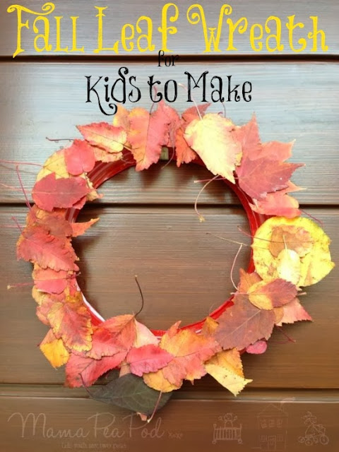 fall leaf wreath for kids to make