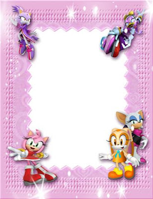 Marco para foto de niña en png inspirado en Sonic