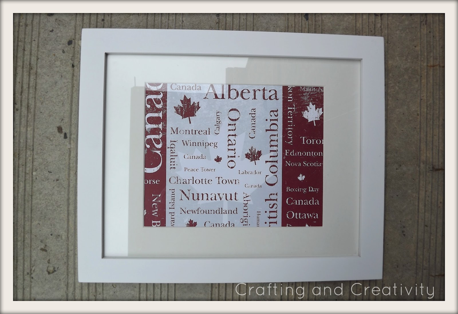 Crafting and Creativity Canada Day Frame