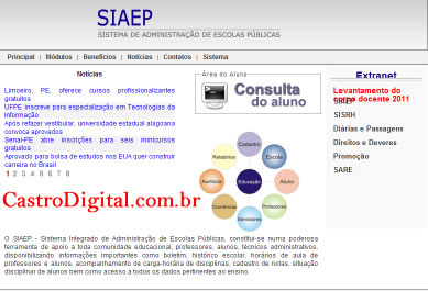 Sistema Integrado de Administração de Escolas Públicas - SIAEP IMAGEM - Sistema Integrado de Administração de Escolas Públicas - SIAEP