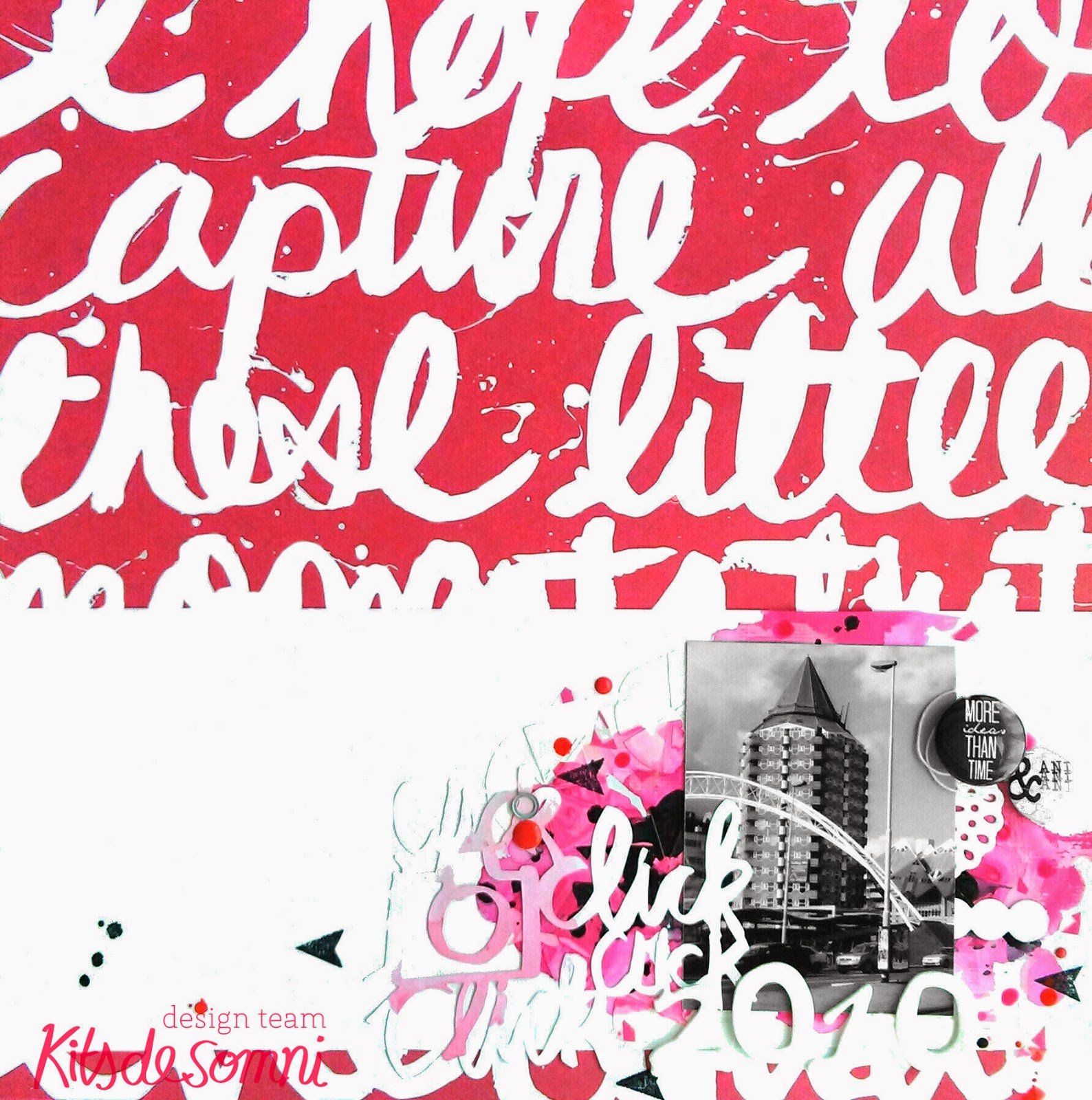 Layout Scrapbooking Rosa - Pink