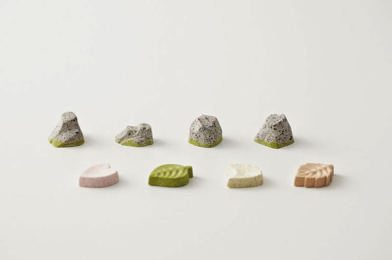 mini jardín zen comestible con wagashis