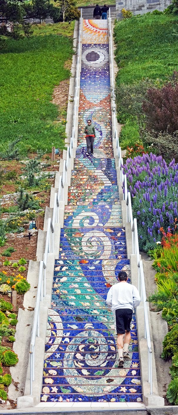 Donkey and the Carrot Amazing Mosaic Tiled Staircase in San Francisco