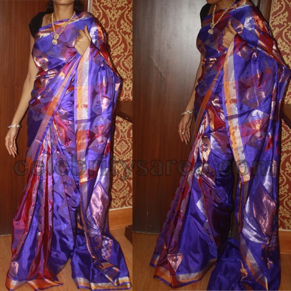 Violet Trendy Traditional Silk Sarees