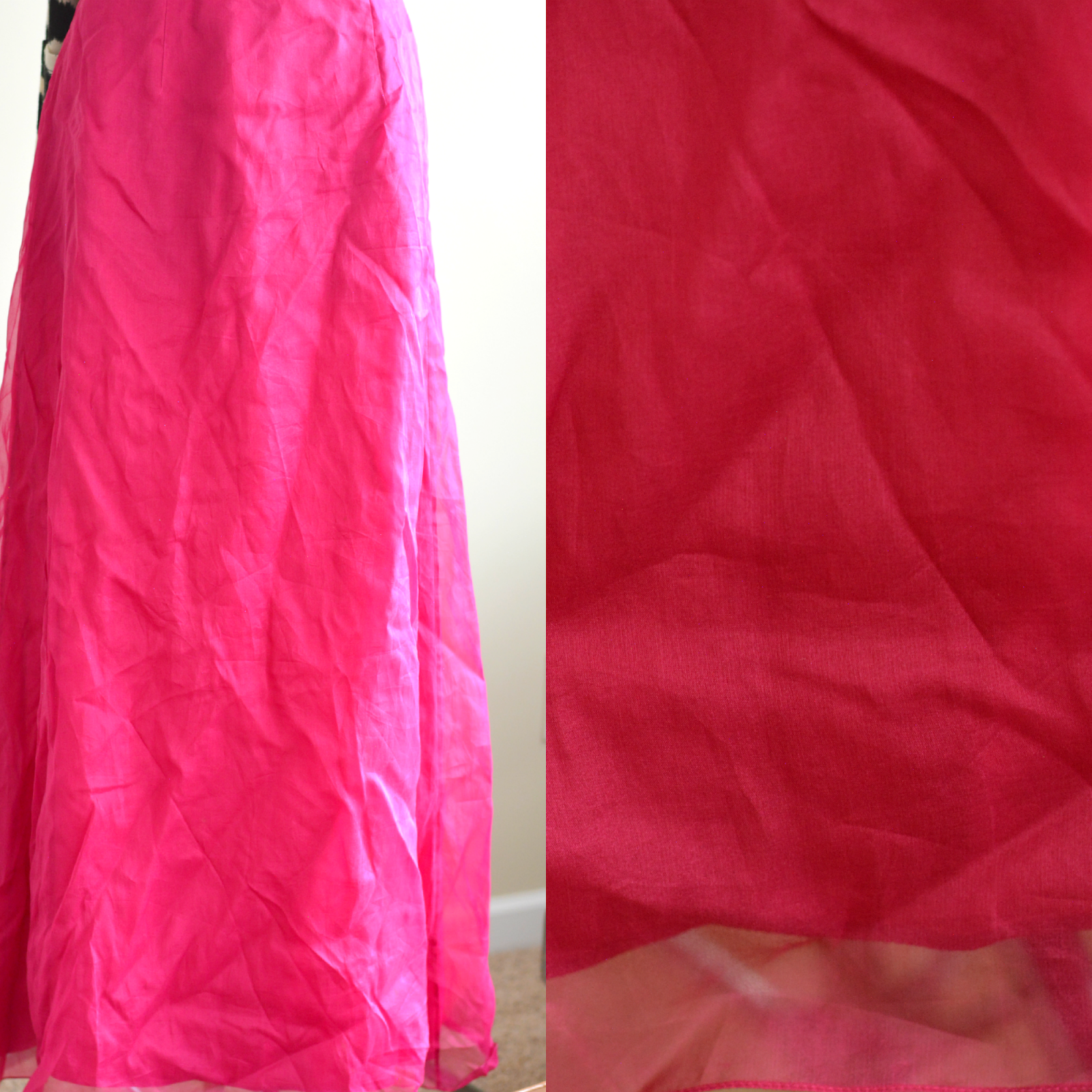 ann taylor pink chiffon skirt