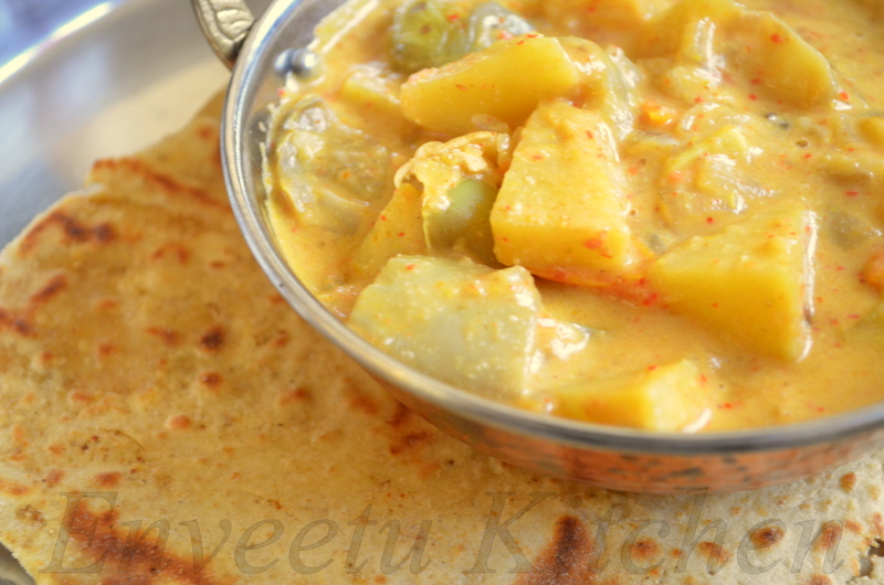 AlooBaingan/PotatoBrinjal Curry SideDish for Roti I Camp in my