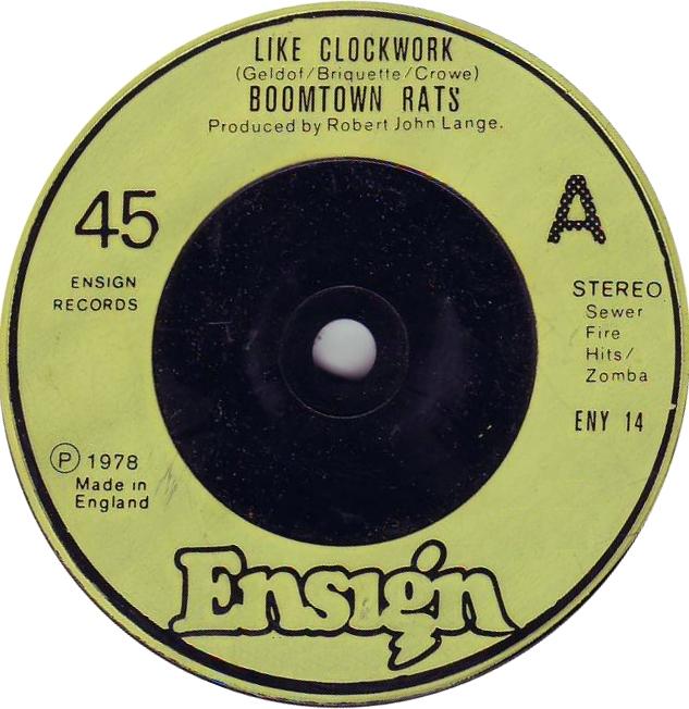 SPANISH BOMBS Boomtown rats like a clockwork 7" 1978