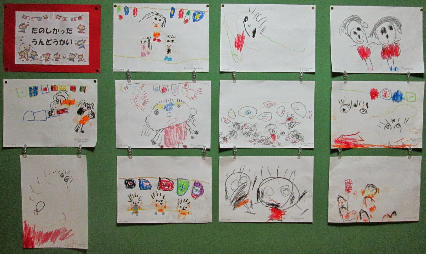 小鹿野幼稚園ブログ 運動会の絵 年少 年中