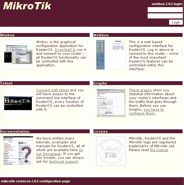 mikrotik routeros default username and password