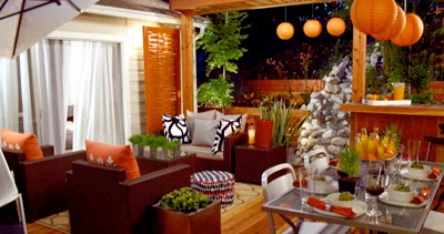 MUEBLES PATIO Y JARDINES EN COLOR NARANJA - Patios y Jardines