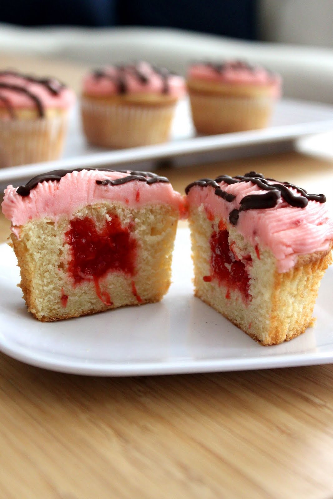 Baked Perfection: Strawberry filled Vanilla Cupcakes with Strawberry ...