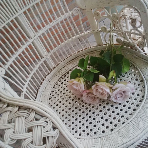 sedia vimini anni settanta stile shabby chic