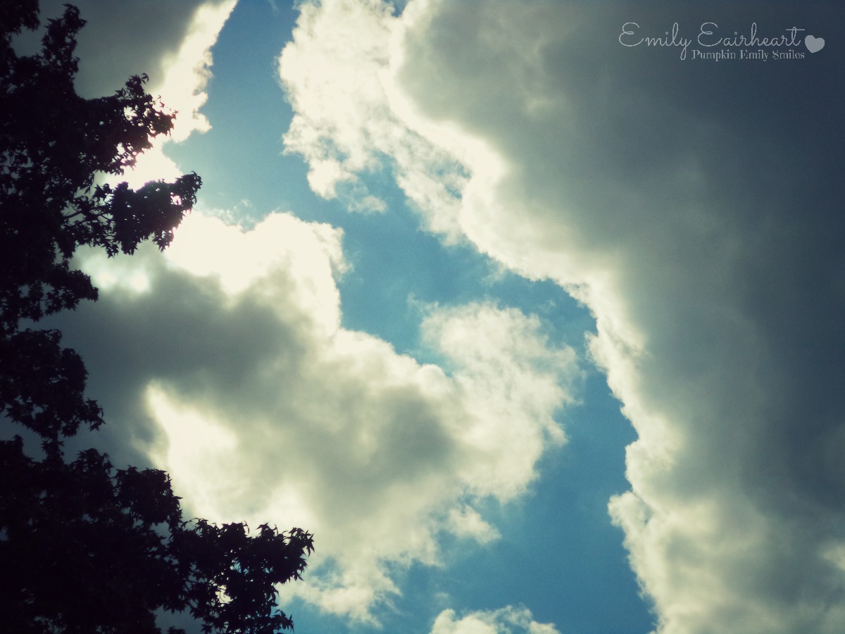 Clouds that look like a baby elephant wearing a hat.
