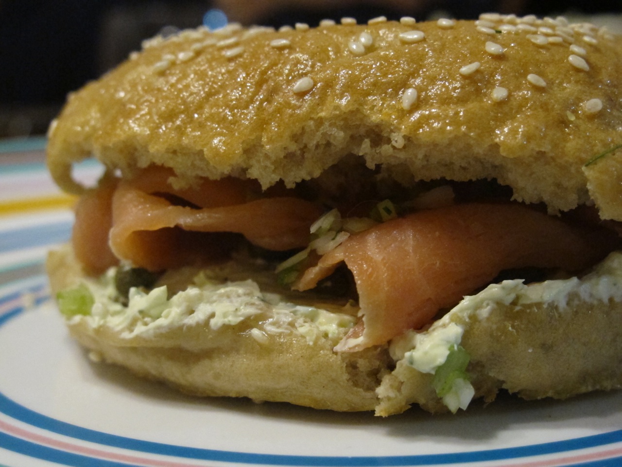 muppys Homemade Bagels with Smoked Salmon and LemonHerb Schmear