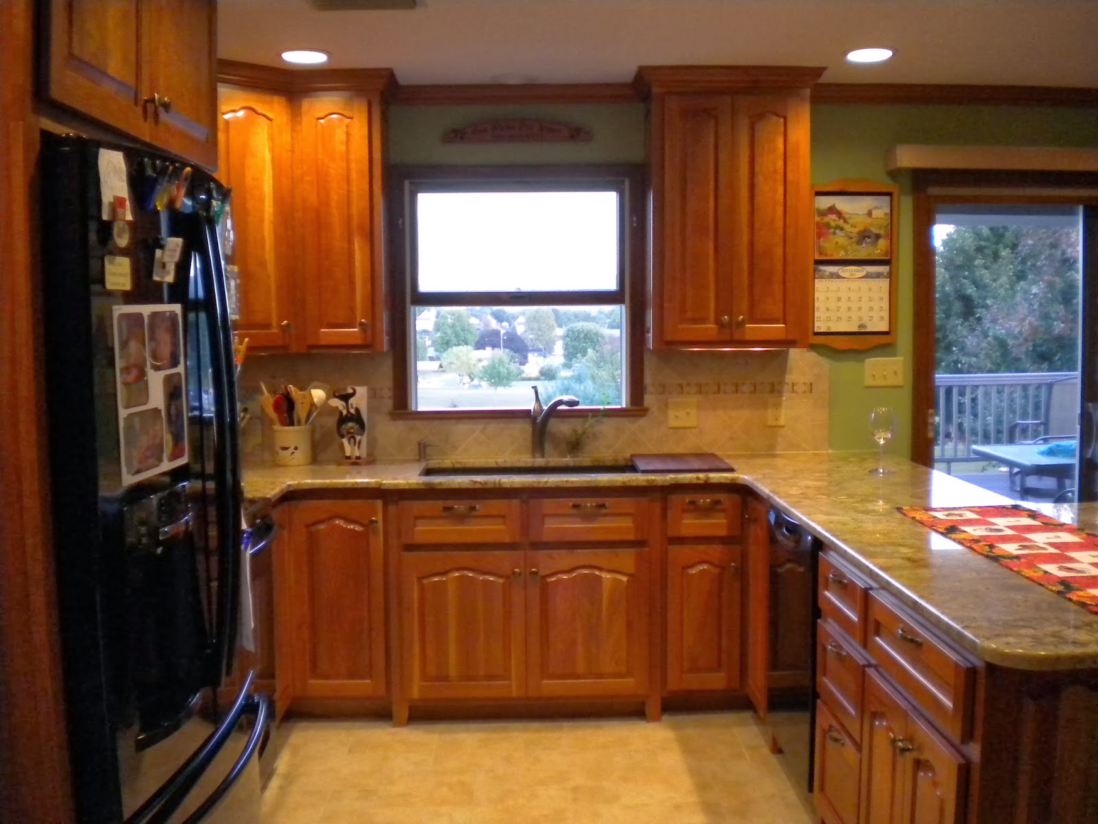 Kitchen cabinets pa Tile Flooring to Match Cherry Cabinets
