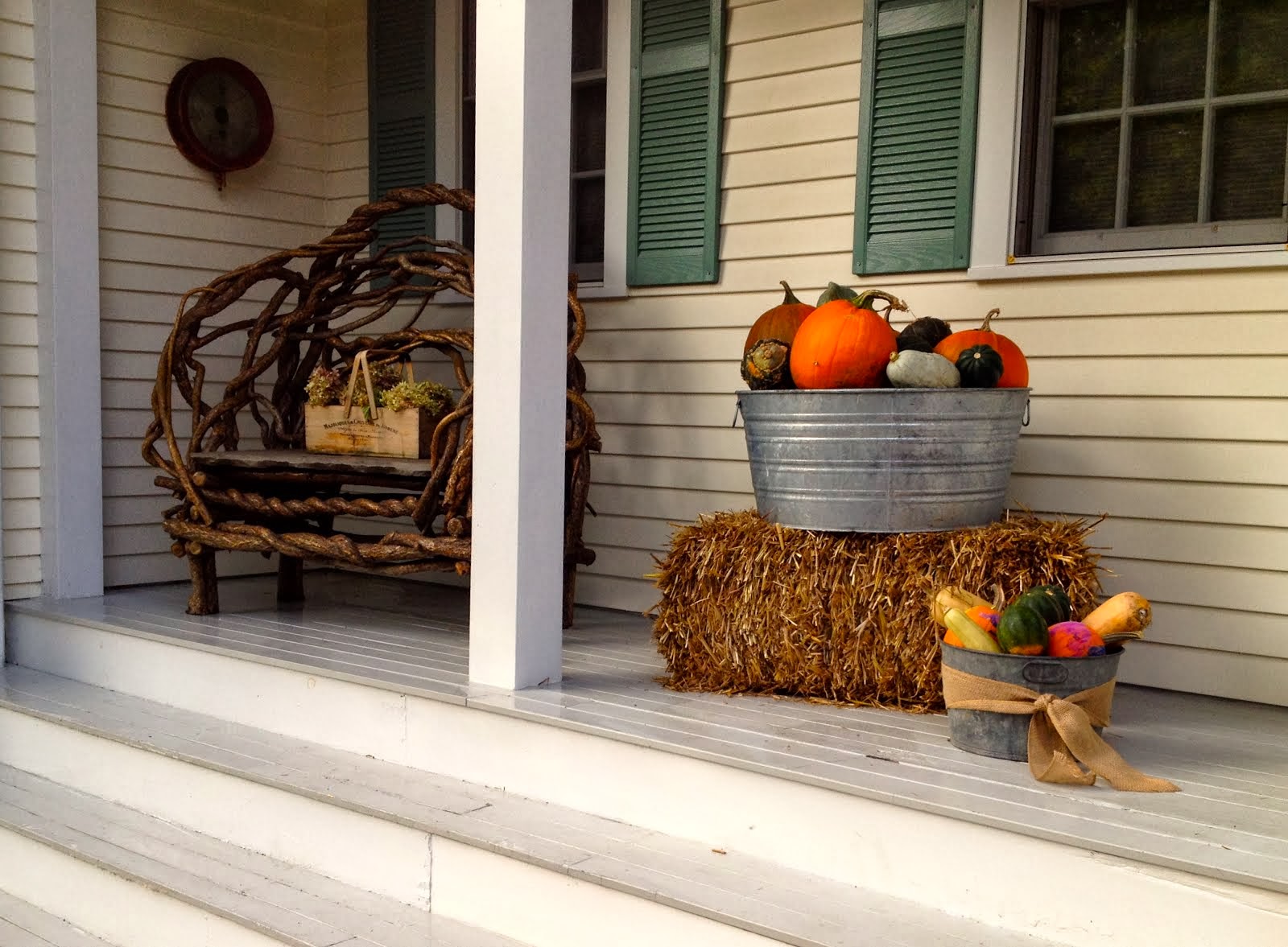 Side porch in the fall
