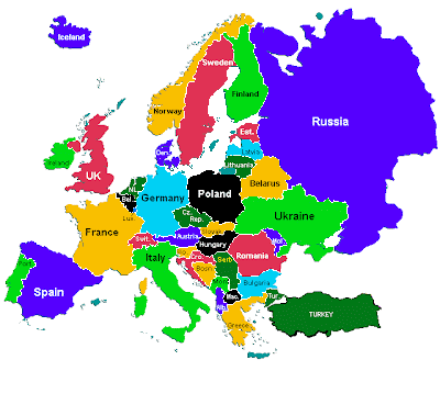 Map of Europe Countries
