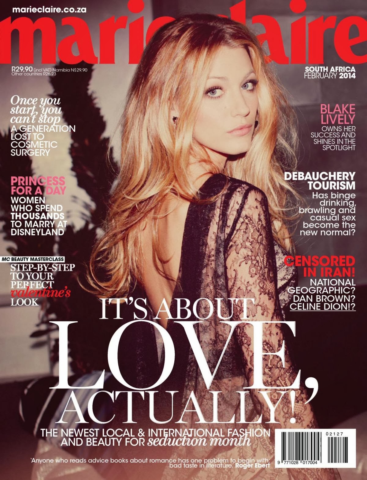Blake Lively Marie Claire South Africa Magazine Photoshoot February 2014 Magazine Photoshoot : Blake Lively Photoshot For Marie Claire Magazine South Africa February 2014 Issue