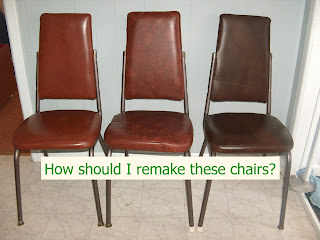 70's vinyl chairs in brown tones