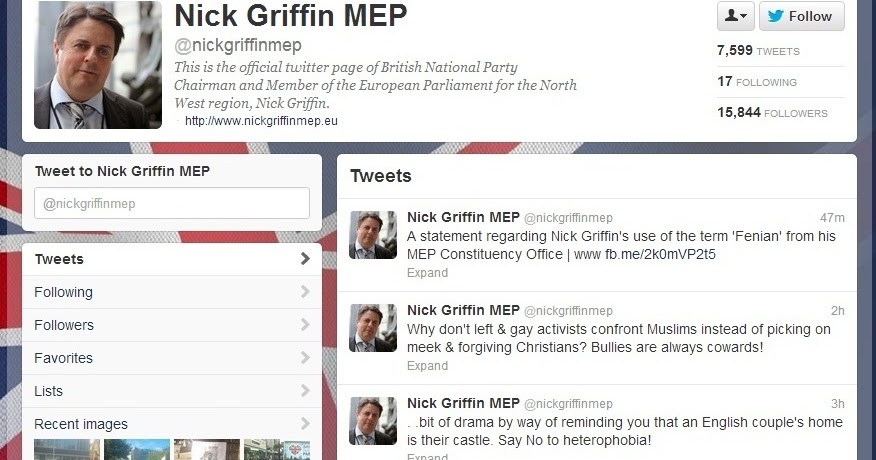 news anger nick griffin tweets couples home address news anger nick griffin tweets couples home address