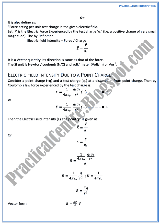 electrostatics-theory-notes-physics-12th
