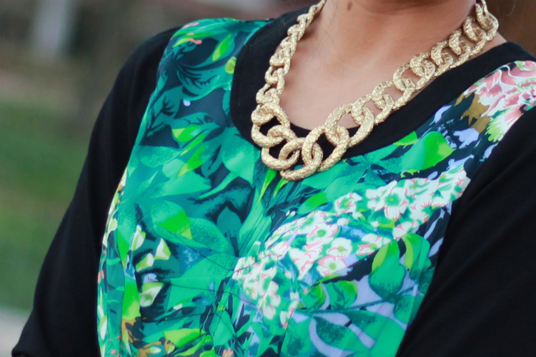 Talbots croc-etched gold chain necklace