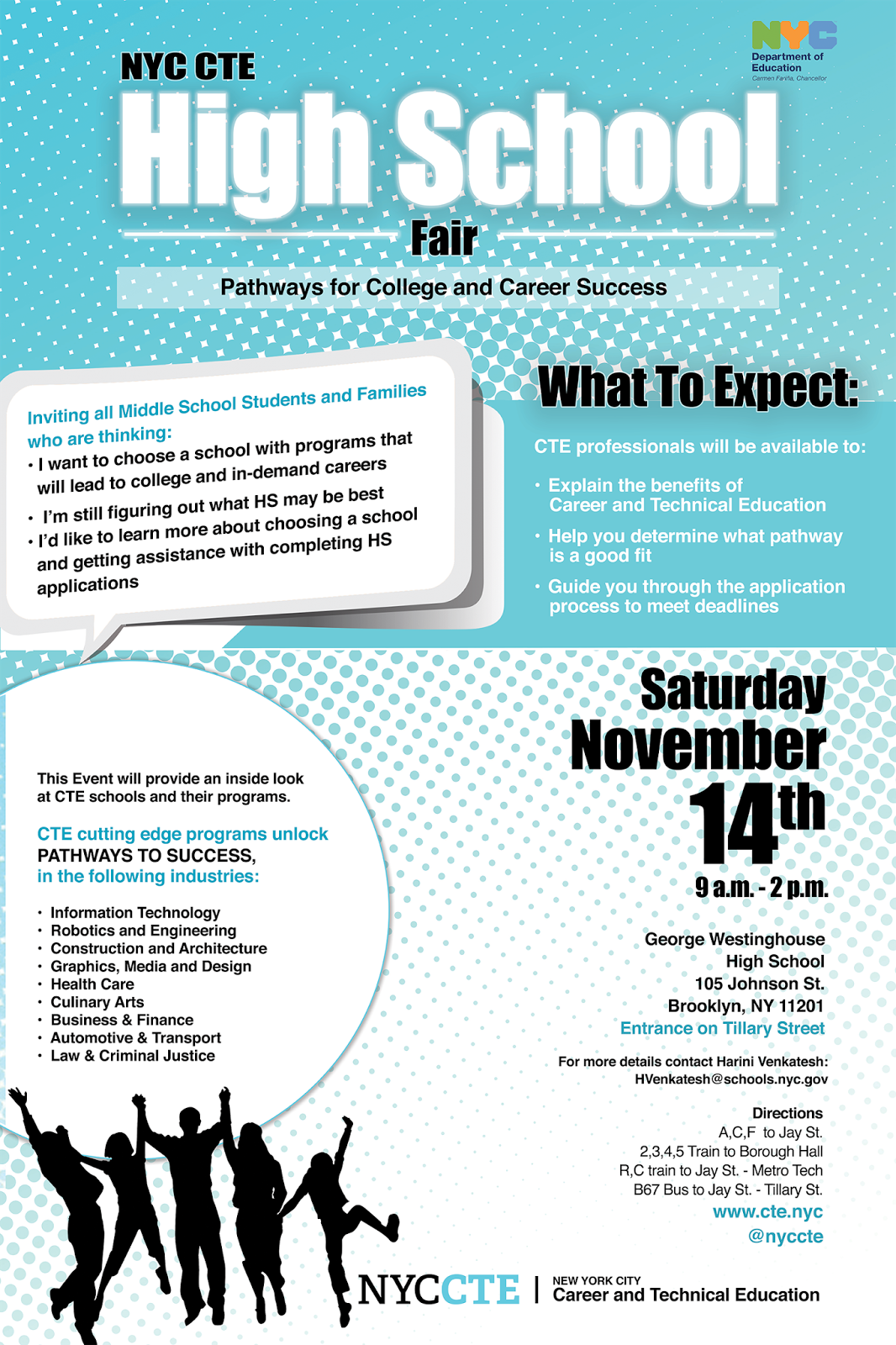 parents of ny teens cte high school fair nov 14 for middle school jobs for teens in nyc flyers 2015