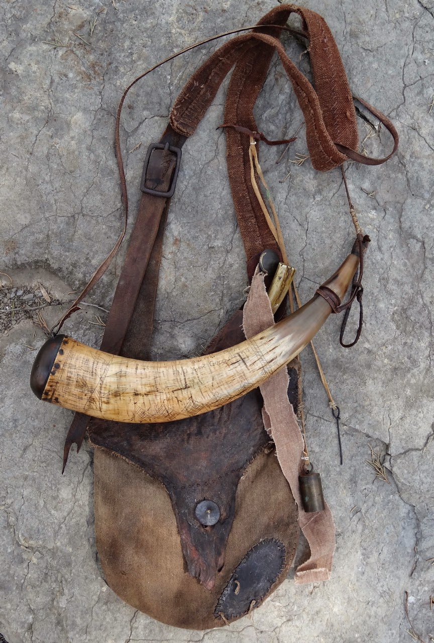 Contemporary Makers Hunting Pouch with Powder Horn and Knife by Jack