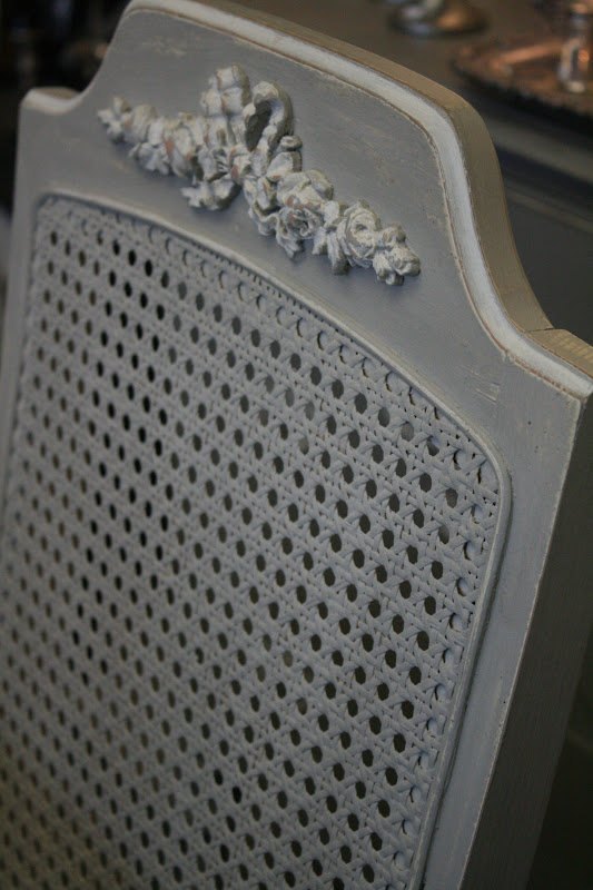 Reloved Rubbish Grey Cane Back Dining Chairs