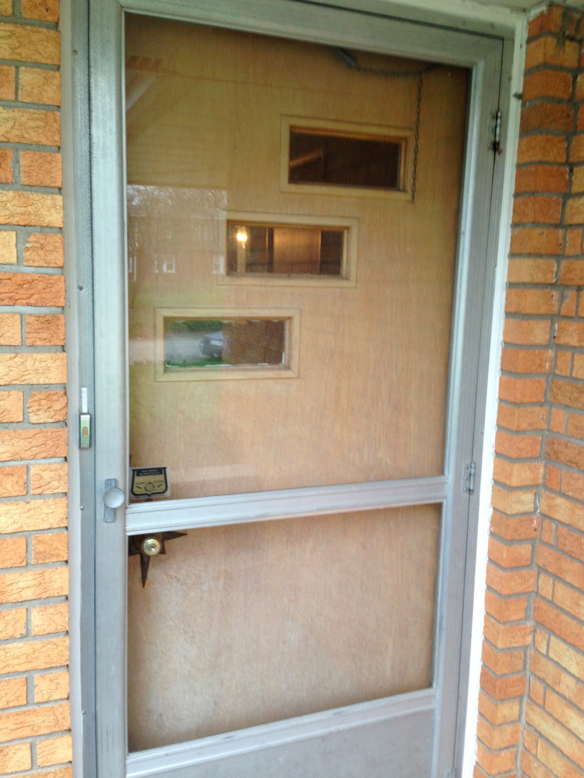 Julie Tries A New Front Door Plus It Was So Old And Warped That You Could Actually See Light Coming Through From Outside On Three Of The Four Sides Course Also Means Cold Air