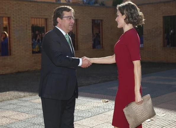 Queen Letizia attends the Opening of the training course 2015-2016 Secondary School "Javier García Tellez". Caceres