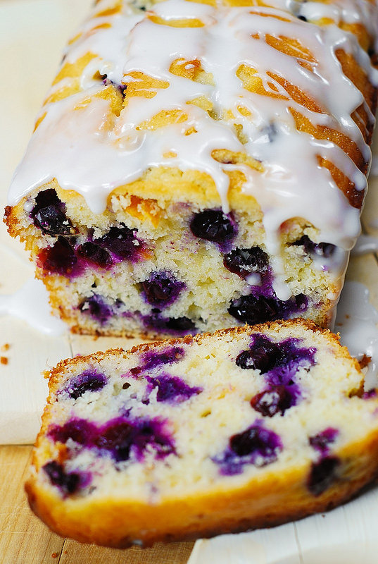 Grandma's Recipes Blueberry vanilla bread with lemon glaze