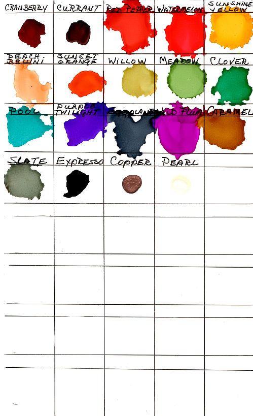 Liquitex Acrylic Ink Color Chart