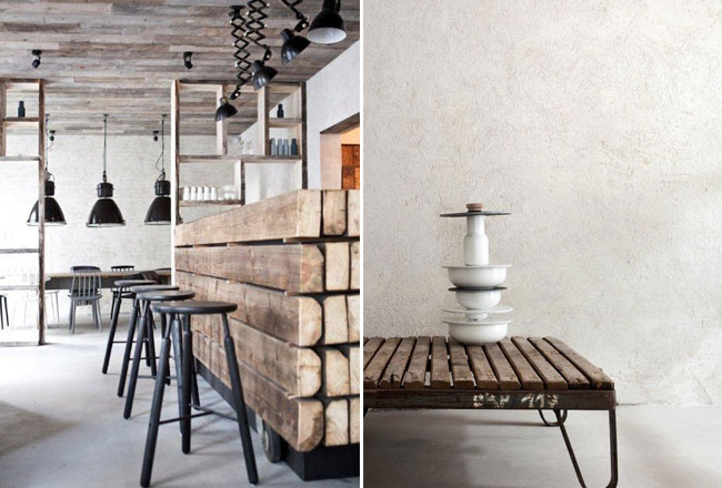 Painted White Brick Walls And Collections Of Vintage Bread Boards Creates A Visual Break On The Wall Compliments Rustic Raw Nature Space Painted White Brick Walls And Collections Of Vintage Bread Boards Creates A Visual Break On The Wall Compliments Rustic Raw Nature Space