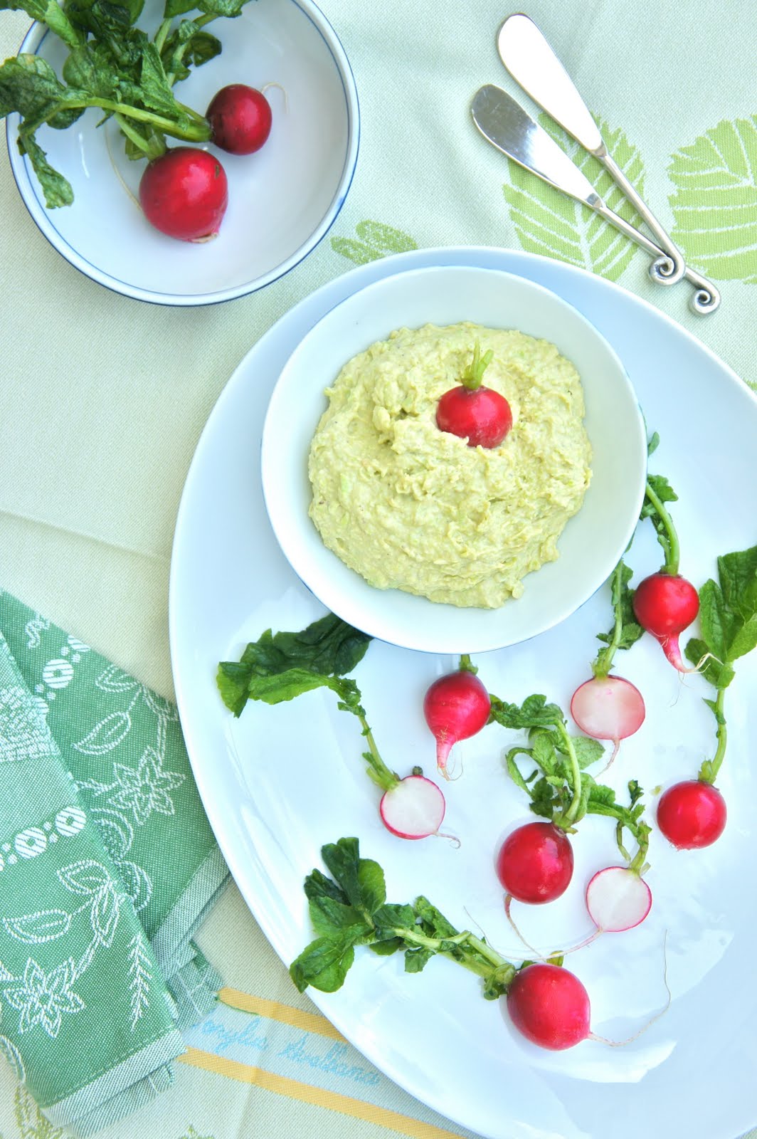 Thyme Fava Bean and Goat Cheese Dip with Radishes