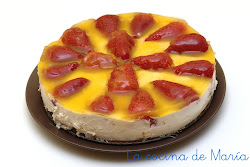 tarta fria de queso y fresones