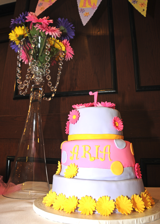 The Frosted Cake Boutique Gerber Daisy Themed Birthday Cake