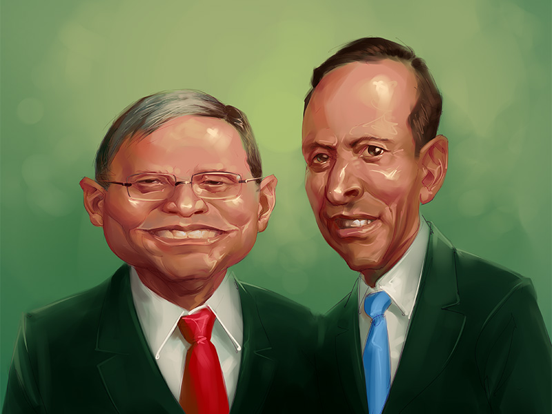 Kevin Rudd and Tonny Abbott caricature