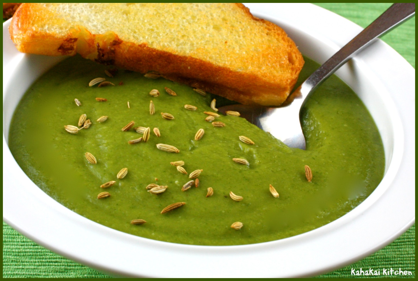 Kahakai Kitchen Split Pea, Fennel, and Spinach Soup Eatin' of the Green for Souper (Soup