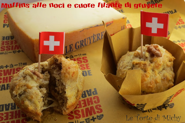 swiss cheese parade: muffins alle noci e cuore filante di gruyère (walnut and gruyère muffins)