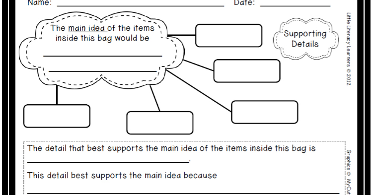 Little Literacy Learners: Using Bags to Find the Main Idea and Details