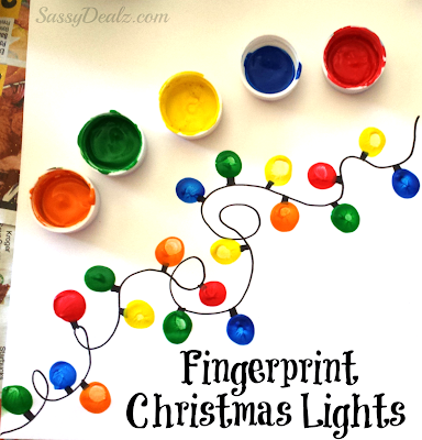 fingerprint christmas light craft for kids
