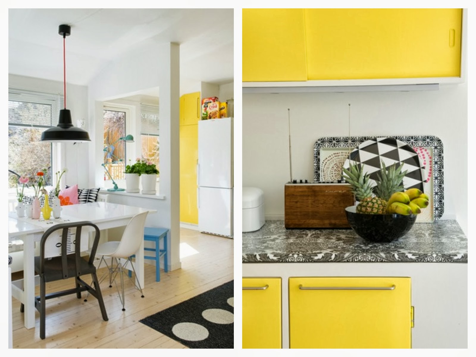 #BA9E11 Olha como ficou lindoo lustre preto que aliais combina com o amarelo 1600x1200 px Balcao De Cozinha Americana Amarelo #2337 imagens