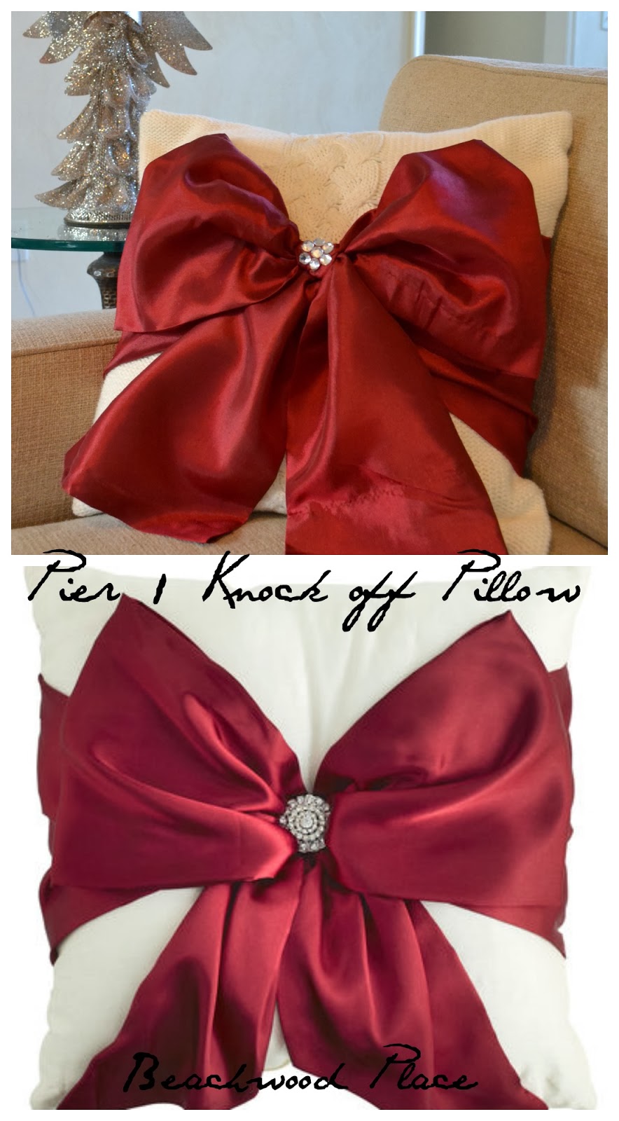 Beachwood Place Diy Pier 1 Knock Off Red Bow Pillow