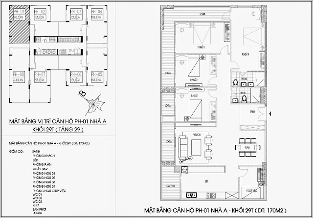 Mặt bằng căn hộ tòa A - 29 tầng, chung cư Imperia Garden Mặt bằng căn hộ tòa A - 29 tầng, chung cư Imperia Garden