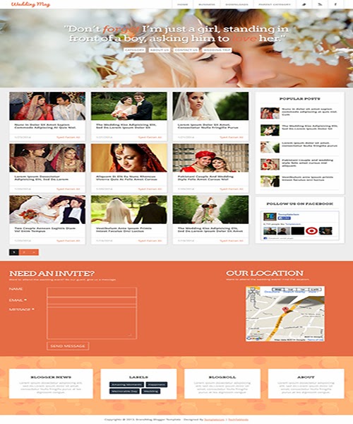 wedding mag responsive blogger template free download responsive blogger wedding templates